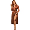 image:imageEkouaer Silk Robes for Women Long Satin Bride Bridesmaid Robe with PocketsBrown