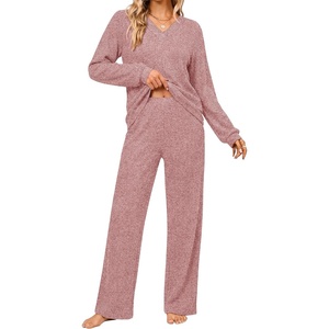 image:imageEkouaer Lounge Sets for Women Long Sleeve 2 Piece Pajamas Set with PocketsDusty Rose