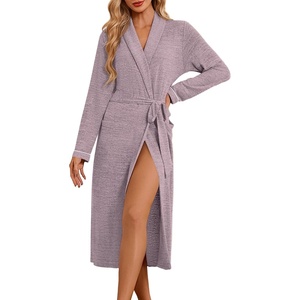image:imageEkouaer Robes for Women Long Knit Bathrobe Soft Lightweight Kimono RobesPurple