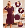 image:image2 Pack Labor and Delivery Gown 3 in 1 Maternity Nursing Hospital Nightgown2 Pcs  Black  Dark Red