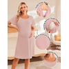image:image2 Pack Labor and Delivery Gown 3 in 1 Maternity Nursing Hospital Nightgown2 Pcs  Black  Dirty Pink