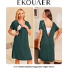 image:image2 Pack Labor and Delivery Gown 3 in 1 Maternity Nursing Hospital Nightgown2 Pcs  Black  Lake Green