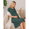 image:image2 Pack Labor and Delivery Gown 3 in 1 Maternity Nursing Hospital Nightgown2 Pcs  Black  Lake Green