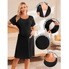 image:image2 Pack Labor and Delivery Gown 3 in 1 Maternity Nursing Hospital Nightgown2 Pcs  Black  Light Blue