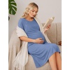 image:image2 Pack Labor and Delivery Gown 3 in 1 Maternity Nursing Hospital Nightgown2 Pcs  Black  Light Blue