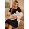 image:image2 Pack Labor and Delivery Gown 3 in 1 Maternity Nursing Hospital Nightgown2 Pcs  Black  Light Blue