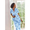 image:imageEkouaer 2 Piece Satin Short Sleeve Pajamas Set Button Down SleepwearBlue Bow