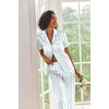 image:imageEkouaer 2 Piece Satin Short Sleeve Pajamas Set Button Down SleepwearBlue Bow Flower