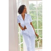image:imageEkouaer 2 Piece Satin Short Sleeve Pajamas Set Button Down SleepwearBlue Striped