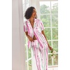 image:imageEkouaer 2 Piece Satin Short Sleeve Pajamas Set Button Down SleepwearColorful Striped Stars