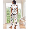 image:imageEkouaer 2 Piece Satin Short Sleeve Pajamas Set Button Down SleepwearHalloween Ghost