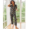 image:imageEkouaer 2 Piece Satin Short Sleeve Pajamas Set Button Down SleepwearHalloween Pumpkin