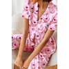 image:imageEkouaer 2 Piece Satin Short Sleeve Pajamas Set Button Down SleepwearHeartshaped Cake