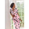 image:imageEkouaer 2 Piece Satin Short Sleeve Pajamas Set Button Down SleepwearHoliday Coconut Trees