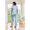 image:imageEkouaer 2 Piece Satin Short Sleeve Pajamas Set Button Down SleepwearLight Blue