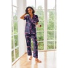 image:imageEkouaer 2 Piece Satin Short Sleeve Pajamas Set Button Down SleepwearNavy Cocktail
