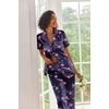 image:imageEkouaer 2 Piece Satin Short Sleeve Pajamas Set Button Down SleepwearNavy Cocktail