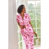 image:imageEkouaer 2 Piece Satin Short Sleeve Pajamas Set Button Down SleepwearPink Lip Heart