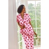 image:imageEkouaer 2 Piece Satin Short Sleeve Pajamas Set Button Down SleepwearPink Love