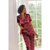 image:imageEkouaer 2 Piece Satin Short Sleeve Pajamas Set Button Down SleepwearRed Loved