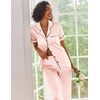 image:imageEkouaer 2 Piece Satin Short Sleeve Pajamas Set Button Down SleepwearVeiled Rose