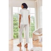 image:imageEkouaer 2 Piece Satin Short Sleeve Pajamas Set Button Down SleepwearWhite