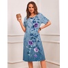 image:imageEkouaer 3 Pack Long Nightgowns for Women Ruffle House DressBlackblue Greencontinuous Floral Pattern