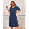 image:imageEkouaer 3 Pack Long Nightgowns for Women Ruffle House DressBlackdeep Graynavy