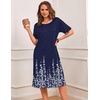 image:imageEkouaer 3 Pack Long Nightgowns for Women Ruffle House DressBlacknavysilhouette Florals