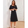 image:imageEkouaer 3 Pack Long Nightgowns for Women Ruffle House DressBlacknavysilhouette Florals