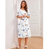 image:imageEkouaer 3 Pack Long Nightgowns for Women Ruffle House DressBranching Flowers  Flower Clusters  Hawaiian Flowers