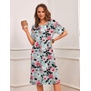image:imageEkouaer 3 Pack Long Nightgowns for Women Ruffle House DressDeep Pinkpale Violetwatercolor Florals
