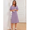 image:imageEkouaer 3 Pack Long Nightgowns for Women Ruffle House DressDeep Pinkpale Violetwatercolor Florals