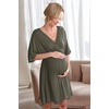 image:imageEkouaer 3 in 1 LaborDeliveryHospital Gown Maternity Nursing NightgownArmy Green