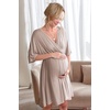 image:imageEkouaer 3 in 1 LaborDeliveryHospital Gown Maternity Nursing NightgownBrown