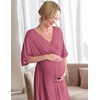 image:imageEkouaer 3 in 1 LaborDeliveryHospital Gown Maternity Nursing NightgownDark Pink