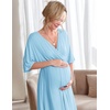 image:imageEkouaer 3 in 1 LaborDeliveryHospital Gown Maternity Nursing NightgownLight Blue
