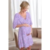 image:imageEkouaer 3 in 1 LaborDeliveryHospital Gown Maternity Nursing NightgownLight Purple Stars