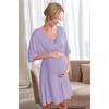 image:imageEkouaer 3 in 1 LaborDeliveryHospital Gown Maternity Nursing NightgownLilac Purple