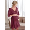 image:imageEkouaer 3 in 1 LaborDeliveryHospital Gown Maternity Nursing NightgownWine Red