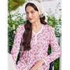 image:imageEkouaer Cotton Nightgowns for Women Long Sleeve Nightgown Button Night GownFloral Pink