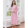 image:imageEkouaer Cotton Nightgowns for Women Long Sleeve Nightgown Button Night GownFloral Pink