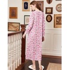 image:imageEkouaer Cotton Nightgowns for Women Long Sleeve Nightgown Button Night GownFloral Pink