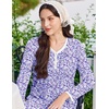 image:imageEkouaer Cotton Nightgowns for Women Long Sleeve Nightgown Button Night GownFloral Purple