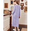 image:imageEkouaer Cotton Nightgowns for Women Long Sleeve Nightgown Button Night GownFloral Purple