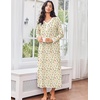 image:imageEkouaer Cotton Nightgowns for Women Long Sleeve Nightgown Button Night GownFloral Yellow