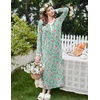 image:imageEkouaer Cotton Nightgowns for Women Long Sleeve Nightgown Button Night GownFlower Green