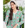 image:imageEkouaer Cotton Nightgowns for Women Long Sleeve Nightgown Button Night GownFlower Green