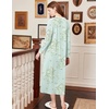 image:imageEkouaer Cotton Nightgowns for Women Long Sleeve Nightgown Button Night GownFlowers Green