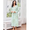 image:imageEkouaer Cotton Nightgowns for Women Long Sleeve Nightgown Button Night GownFlowers Green